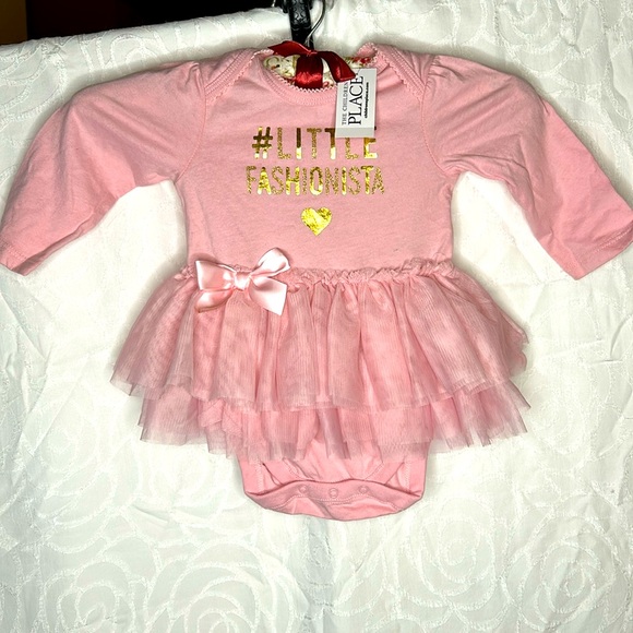 NWT THE CHILDREN’S PLACE pink 6-9 months girls one piece with tutu ruffles. - Picture 2 of 6